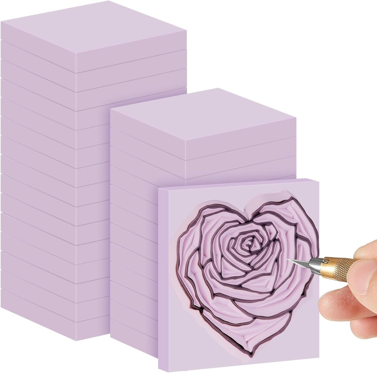 24 Pcs 2 x 2 Inch Rubber Carving Blocks for Stamp Making and DIY Crafts